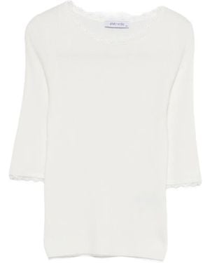 Philo-Sofie Cashmere Jersey Con Ribete De Encaje - Blanco