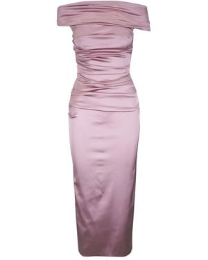 Talbot Runhof Satin Dress - Purple