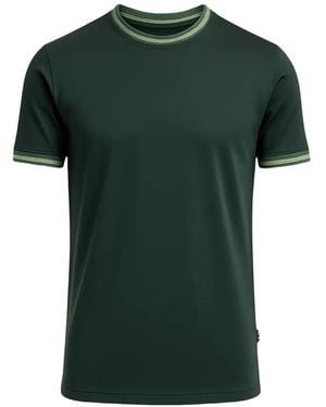 BOSS Striped-Trim Cotton T-Shirt - Green