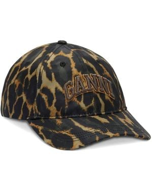 Ganni Printed Nylon Cap - Green