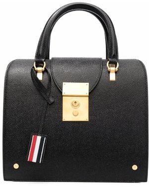 Thom Browne ペブルグレイン Mrs.thom Jr.バッグ - ブラック