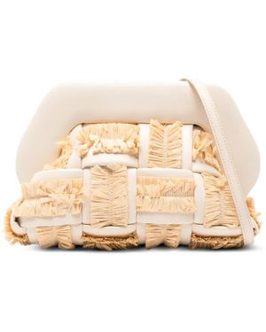 THEMOIRÈ Medium Bios Fringed Clutch Bag - Natural