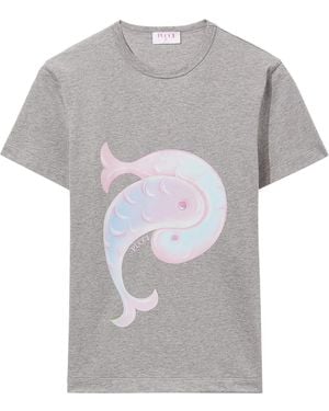 PUCCI Logo-Print Cotton T-Shirt - Grey