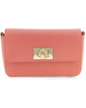 Furla Mini 1927 Grain-Finish Leather Crossbody Bag - Pink