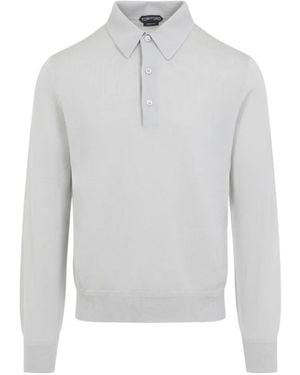 Tom Ford Long-Sleeves Polo Shirt - White