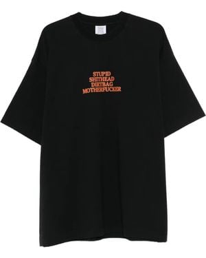 Vetements T-Shirt mit Text-Print - Schwarz