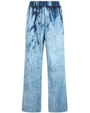 DIESEL Faded-Effect Drawstring Pants - Blue