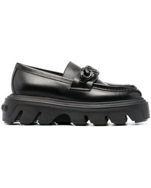 Casadei レザーローファー - ブラック