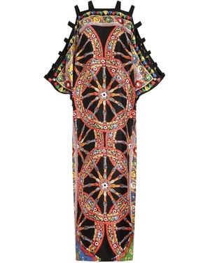 Dolce & Gabbana Carretto-Print Twill Kaftan Dress - White