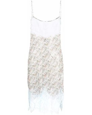 DSquared² Floral-Print Silk Dress - White