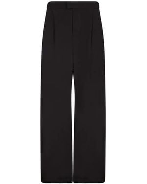 Danamé Gianna Logo-Plaque Wide-Leg Pants - Black