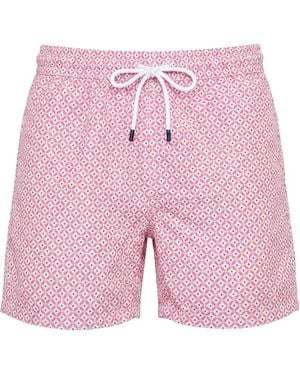 Fedeli Badeshorts Mit Geometrischem Print - Pink