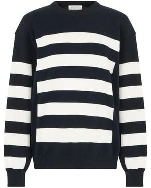 Roberto Collina Striped Crew-Neck Jumper - Blue