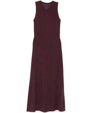 Liviana Conti Sleeveless V-Neck Midi Knitted Dress - Purple