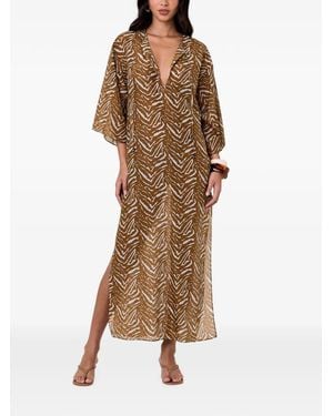 Nicholas Jovana Caftan Maxi Dress - Brown