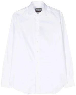Canali Classic-Collar Cotton Shirt - White