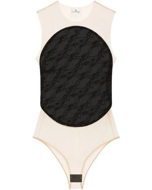 Courreges Body À Empiècement En Résille - Noir