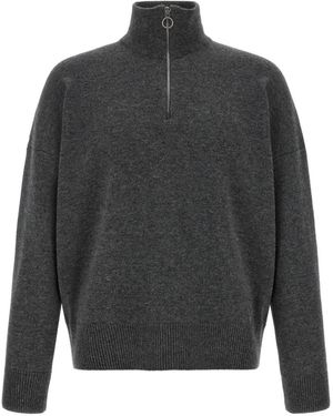LARMERI STUDIO Jersey Con Media Cremallera - Gris