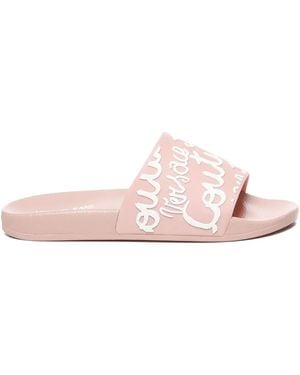 Versace Jeans Couture Sandali Slides Con Logo - Rosa