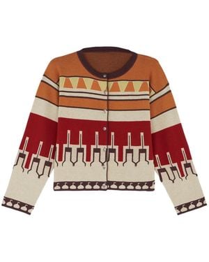 Fortela Gemusterter Licia Cardigan - Rot