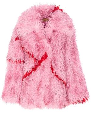 Jakke Cocoon Mantel aus Faux Fur - Pink