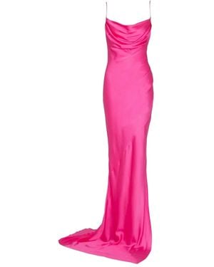 Balmain Draped Satin Gown - Pink