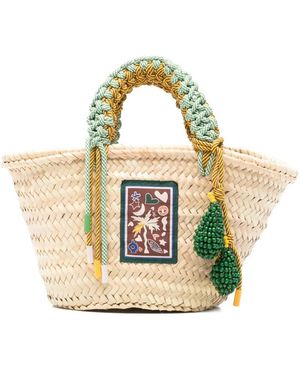 ALÉMAIS Mini Handle-Beaded Tote Bag - Metallic