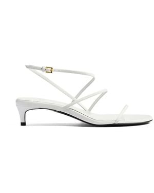 KHAITE Sandalias Con Puntera Abierta Y Tacón Bajo - Blanco