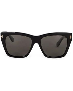 Tom Ford Occhiali Da Sole Squadrati Con Logo T - Nero