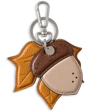 Mulberry British Park Leaf Acorn Keyring - Brown
