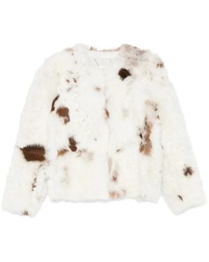 Zimmermann Hypnotic Spot Shearling Jacket - White