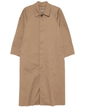 THE M.. Frayed-Detail Coat - Natural