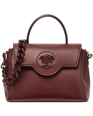 Versace La Medusa-Embellished Top-Handle Tote Bag - Purple