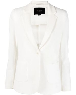 Seventy Textured-Finish Blazer - White