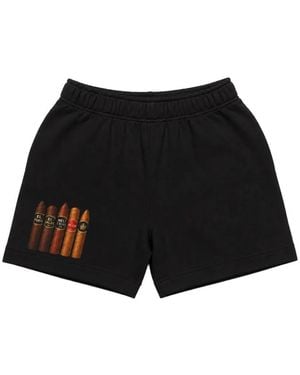Melt Graphic-Print Cotton Shorts - Black