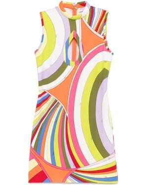 PUCCI Iride Cutout Crepe Minidress - White