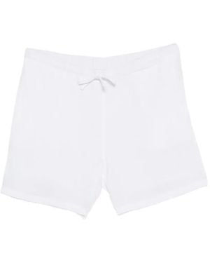 120% Lino Drawstring-Waist Shorts - White