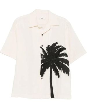 Commas Palm-Embroidered Shirt - White