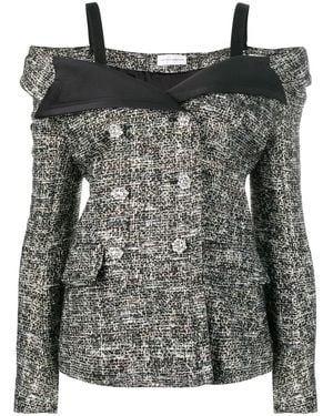 Faith Connexion Tweed Sailor Jacket - Black