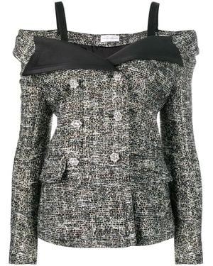 Faith Connexion Tweed Sailor Jacket - Black
