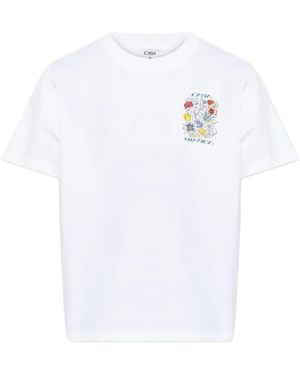 CASABLANCA Short-Sleeved T-Shirt With Graffiti Print - White