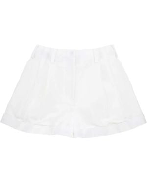 Givenchy Pleated Cotton Shorts - White