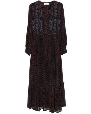 MAISON HOTEL Embroidered Maxi Dress - Black