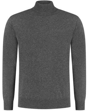 Doriani Ribbed-Trim Roll-Neck Jumper - Grey