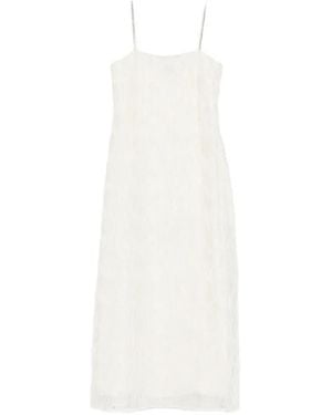 Peserico Robe Mi-Longue À Ornements En Cristal - White
