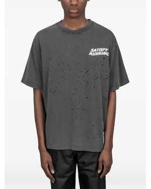 Satisfy T-Shirt Mothtech À Effet Usé - Gris