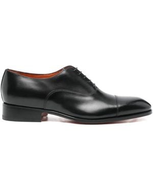 Santoni Leather Oxford Shoes - Black