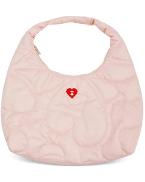 AAPE BY A BATHING AP Mini Quilted Heart-Patch Tote Bag - Pink