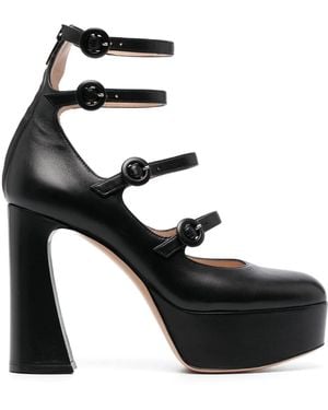 Gianvito Rossi Almond-Toe Leather Pumps - Black