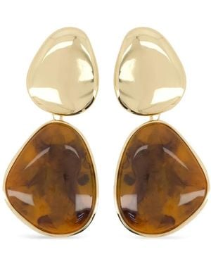 Self-Portrait Tiger-Eye Earrings - White